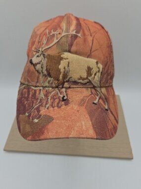 Golden Lion Elk Camouflage Hat – Vintage Hunting Cap – One Size